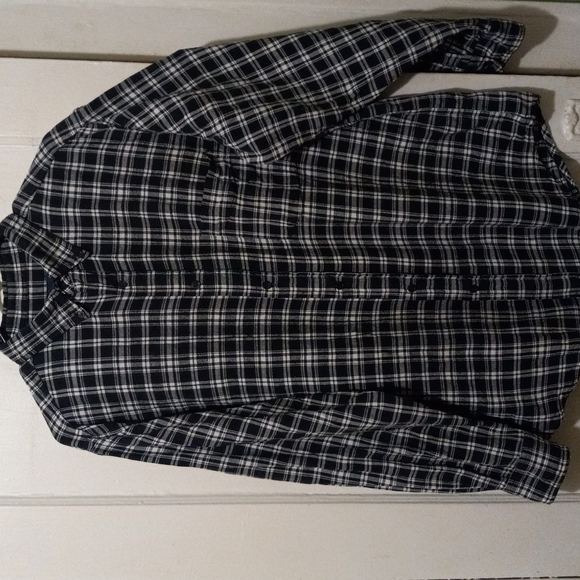 John Ashford Flannel, Men's, Navy Blue & White Striped, XL - Picture 1 of 3